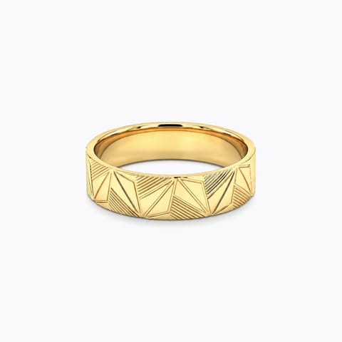Embossed Zig Zag Gold Band for Men Embossed Zig Zag Gold Band for Men