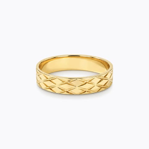 Checks Embossed Gold Ring Checks Embossed Gold Ring
