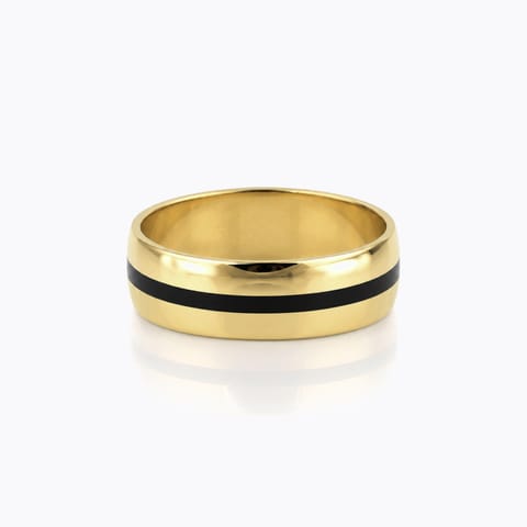 Meandering Line Gold Band for Men