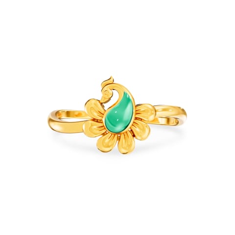 Peacock Green Gold Ring Peacock Green Gold Ring