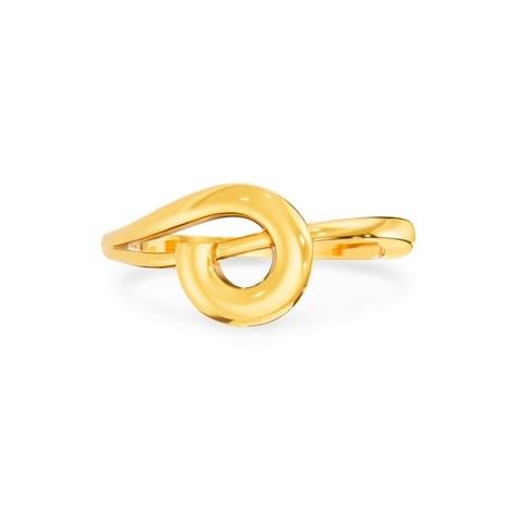 Curved Wave Gold Ring