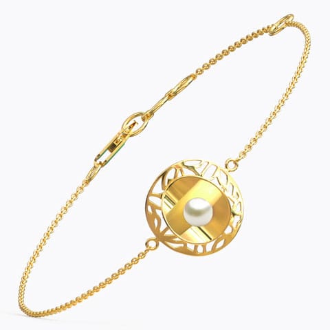 Cutout and Pearl Chain Bracelet