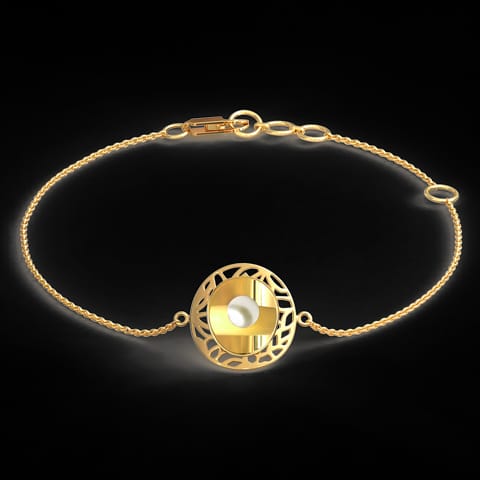 Cutout and Pearl Chain Bracelet