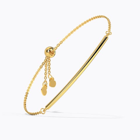 Curved Glimmer Adjustable Gold Bracelet