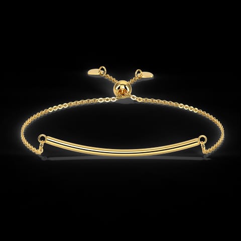 Curved Glimmer Adjustable Gold Bracelet