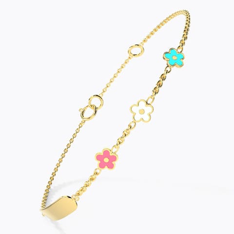 Blissful Bloom Personalised Kids' Gold Bracelet Blissful Bloom Personalised Kids' Gold Bracelet