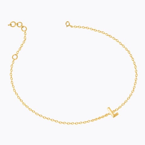 Bold Gold Alphabet L Bracelet