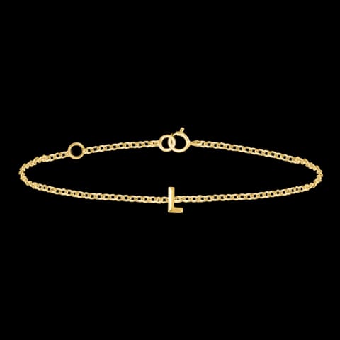Bold Gold Alphabet L Bracelet