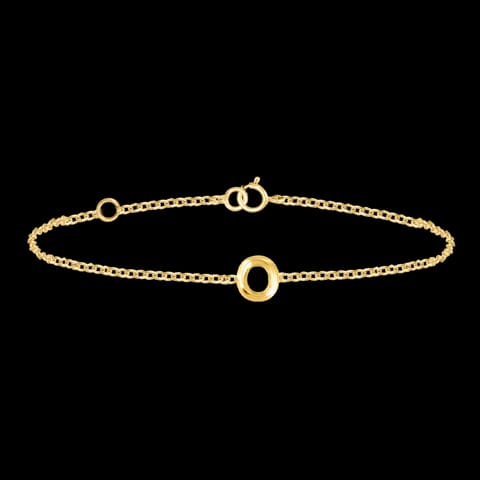 Bold Gold Alphabet O Bracelet