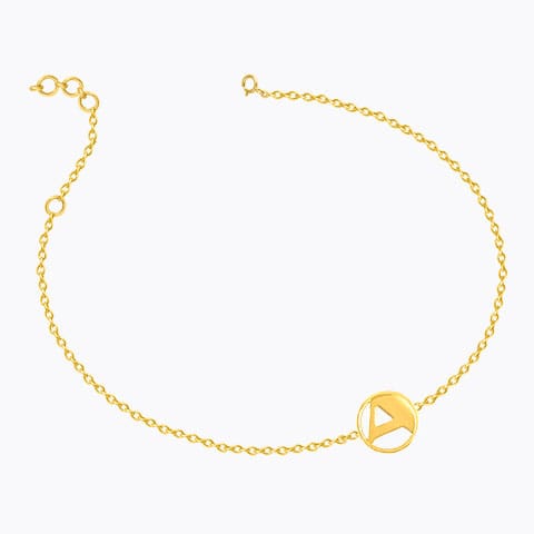 Artsy Gold Alphabet A Bracelet