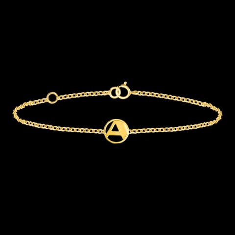 Artsy Gold Alphabet A Bracelet