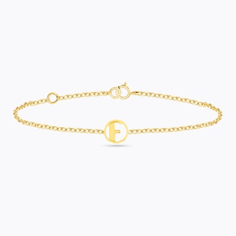Artsy Gold Alphabet F Bracelet Gold Bracelets 14 Karat Yellow Gold Artsy Gold Alphabet F Bracelet