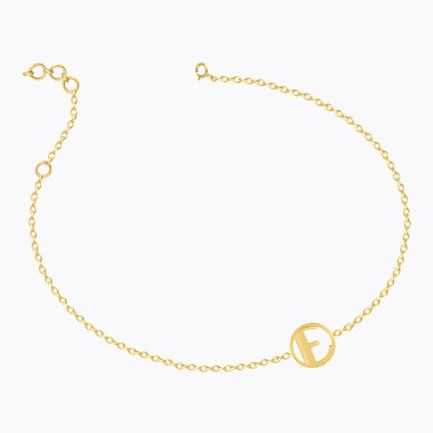 Artsy Gold Alphabet F Bracelet Artsy Gold Alphabet F Bracelet
