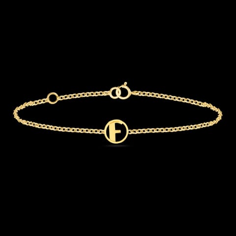 Artsy Gold Alphabet F Bracelet Artsy Gold Alphabet F Bracelet