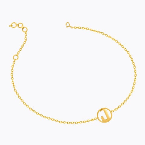 Artsy Gold Alphabet J Bracelet