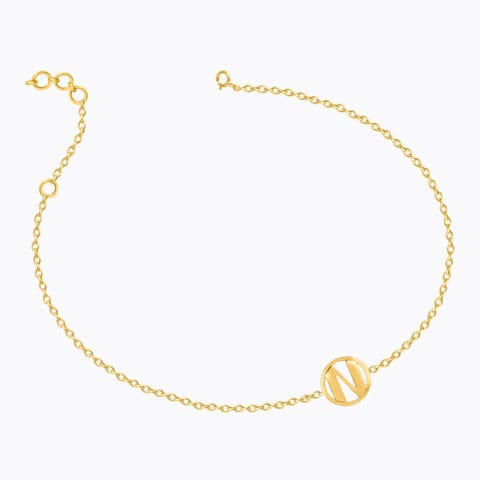 Artsy Gold Alphabet N Bracelet