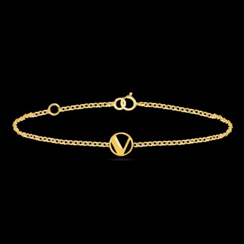Artsy Gold Alphabet V Bracelet