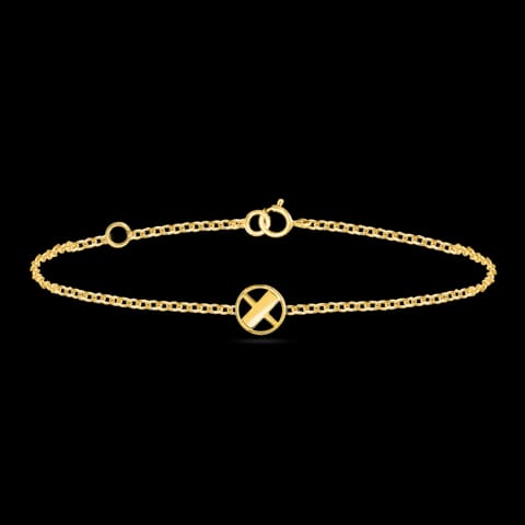 Artsy Gold Alphabet X Bracelet