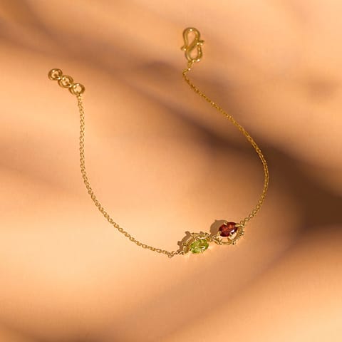 Binary Glow 9KT Gemstone Chain Bracelet