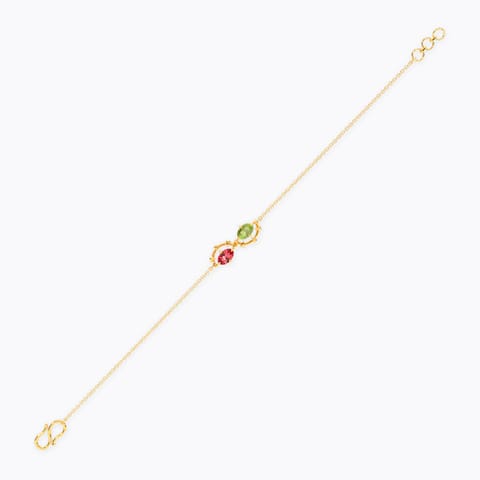 Binary Glow 9KT Gemstone Chain Bracelet
