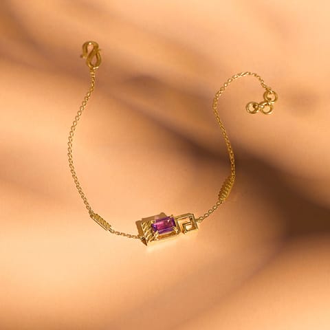 Purple Aura 9KT Gemstone Chain Bracelet Purple Aura 9KT Gemstone Chain Bracelet