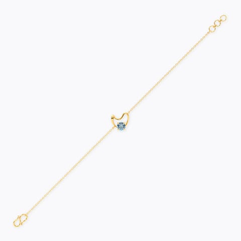 Subtle Blue 9KT Gemstone Chain Bracelet