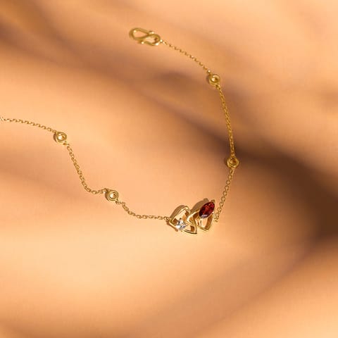 Double Spark 9KT Gemstone Chain Bracelet Double Spark 9KT Gemstone Chain Bracelet