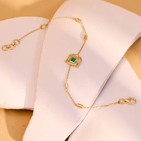 Cubical Green Gemstone Bracelet
