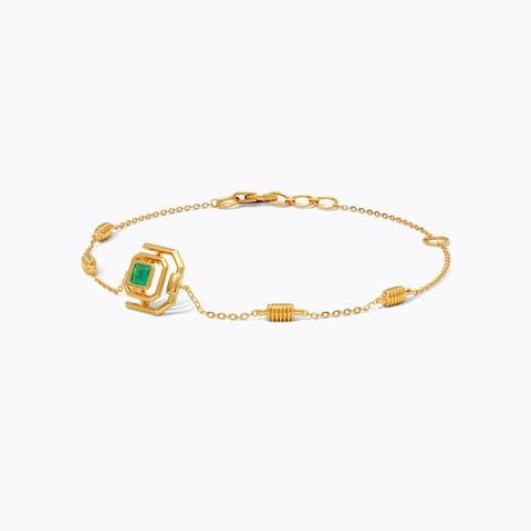 Cubical Green Gemstone Bracelet