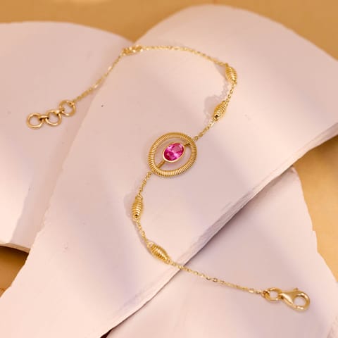 Orbital Ruby Gemstone Bracelet