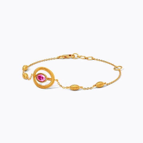 Orbital Ruby Gemstone Bracelet