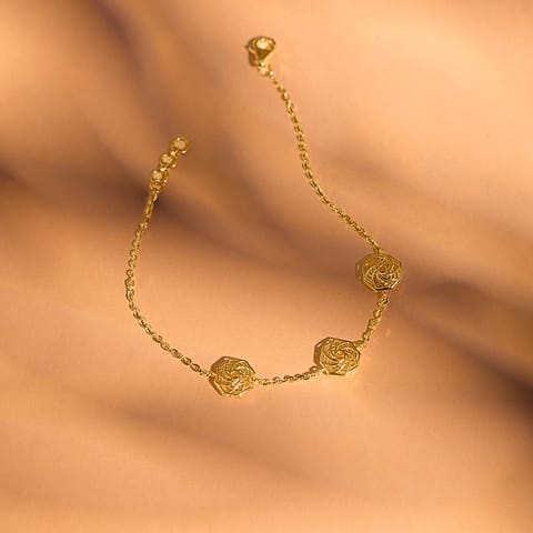 Gold Bracelets 18 Karat Yellow Gold Octave Swirl Gold Chain Bracelet