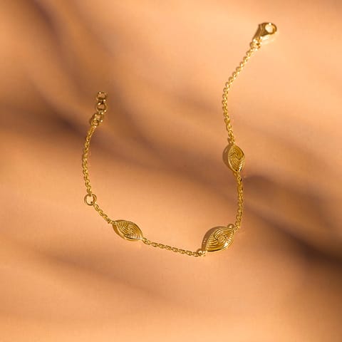 Marquise Weave Gold Chain Bracelet