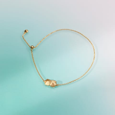 Twin Hexa Gold Chain Bracelet
