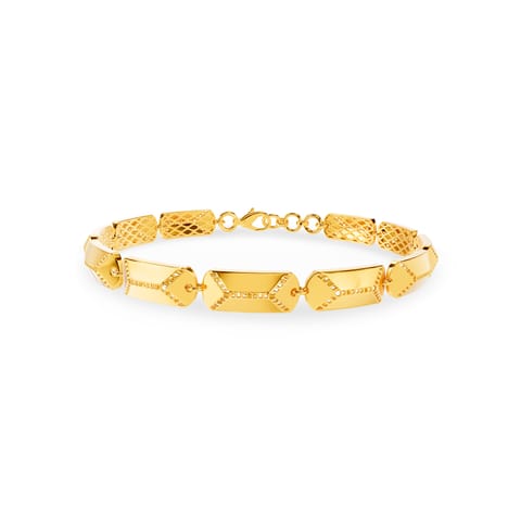 Rhombus Link Gold Chain Bracelet