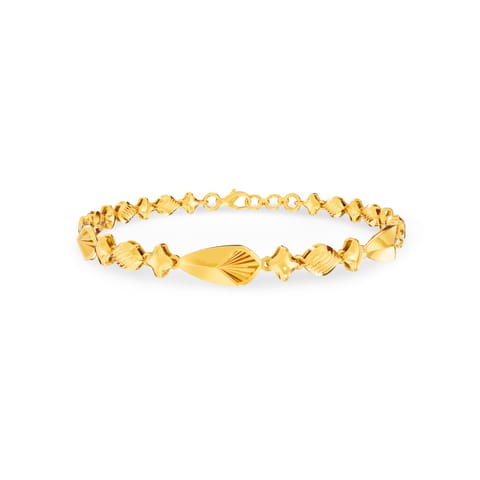 Oval Beads Gold Chain Bracelet