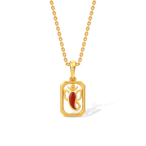 Ganesha Gold Convertible Rakhi Pendant