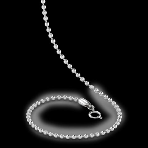 Beaded Platinum Ball Chain