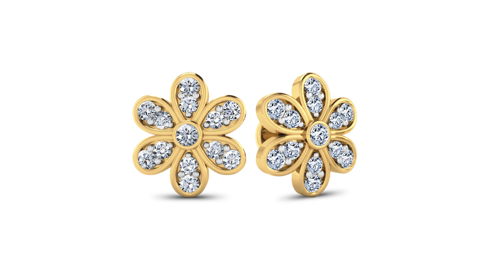 Daisy Diamond Earrings, 18K Yellow Gold, 0.66 ct total diamond weight Daisy Diamond Earrings, 18K Yellow Gold, 0.66 ct total diamond weight