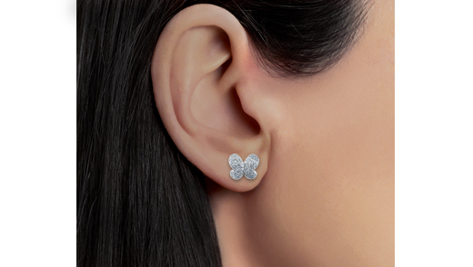 Butterfly Diamond Earrings, 18K White Gold, 0.50 ct total diamond weight Butterfly Diamond Earrings, 18K White Gold, 0.50 ct total diamond weight