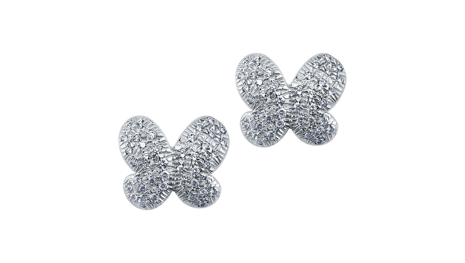 Butterfly Diamond Earrings, 18K White Gold, 0.50 ct total diamond weight Butterfly Diamond Earrings, 18K White Gold, 0.50 ct total diamond weight