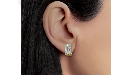 Triumph Diamond Huggies, 18K Yellow Gold, 1.58 ct total diamond weight