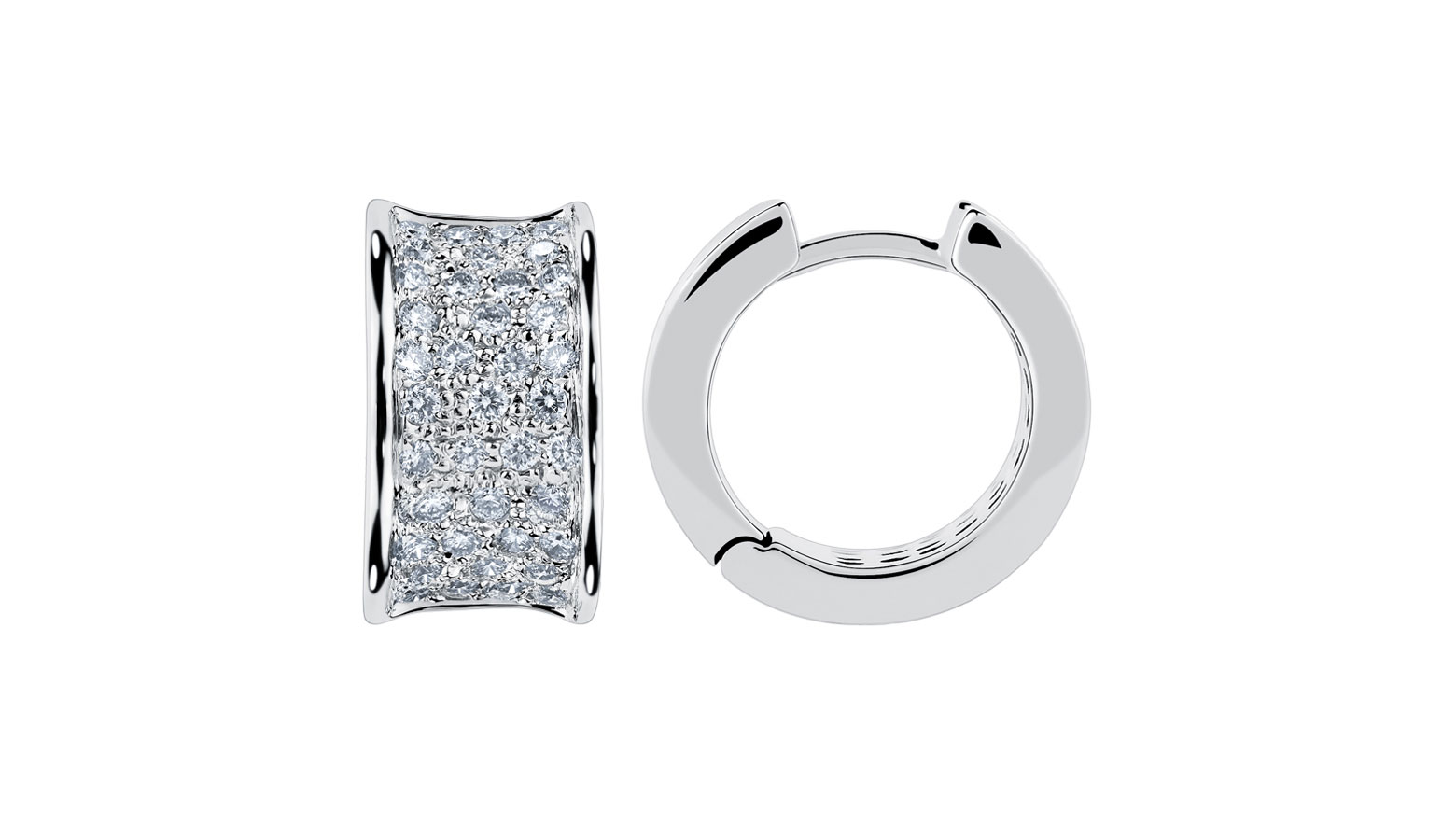 Triumph Diamond Huggies, 18K White Gold, 0.85 ct total diamond weight Triumph Diamond Huggies, 18K White Gold, 0.85 ct total diamond weight
