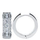 Triumph 3-Row Diamond Hoops, 18k White Gold, 1.04 ct total diamond weight