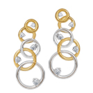 Circles Diamond Drops, 18K Yellow & White Gold, 0.16 ct total diamond weight Circles Diamond Drops, 18K Yellow & White Gold, 0.16 ct total diamond weight