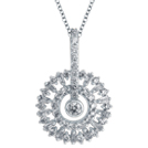 Snowflake Diamond Pendant, 18K White Gold, 1.12 ct total diamond weight