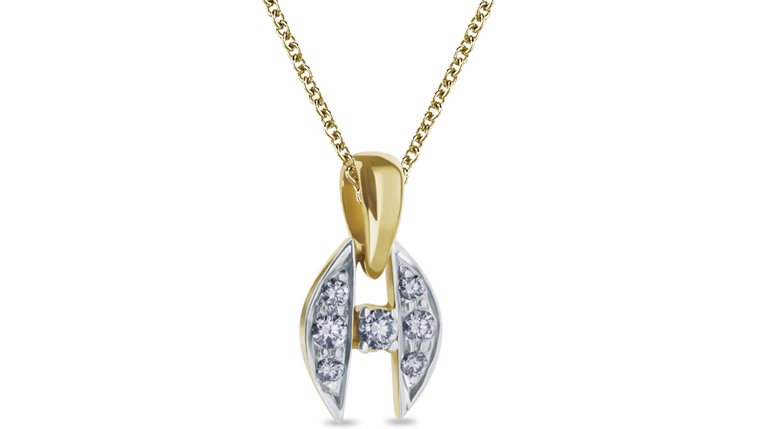 Hade Diamond pendant, 18K Yellow Gold, 0.14 ct total diamond weight Hade Diamond pendant, 18K Yellow Gold, 0.14 ct total diamond weight