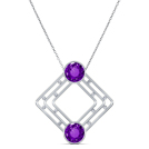 Metro Carré diamond (0.06 ct) & Amethyst (4 mm) Pendant, 18K White Gold Metro Carré diamond (0.06 ct) & Amethyst (4 mm) Pendant, 18K White Gold