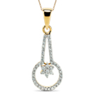Floral Keyhole Pendant, 18K Yellow Gold, 0.32 ct total diamond weight Floral Keyhole Pendant, 18K Yellow Gold, 0.32 ct total diamond weight