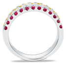 Triumph Tri-colour Ring, 18K White Gold with Diamonds (0.33 ct), Rubies (0.40 ct) & Yellow Sapphires Triumph Tri-colour Ring, 18K White Gold with Diamonds (0.33 ct), Rubies (0.40 ct) & Yellow Sapphires